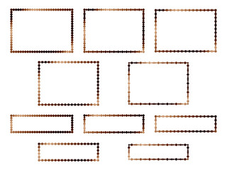 丸、長方形F2、18茶