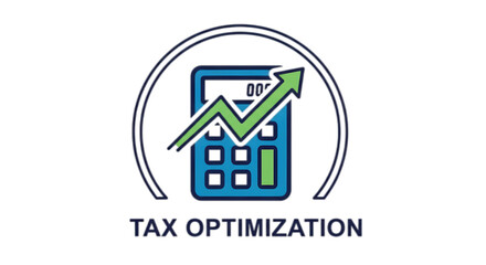 Calculator with rising arrow symbolizing financial growth and tax optimization