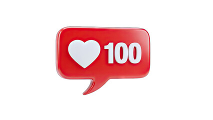 Social Media Like Icon with 100 Notifications