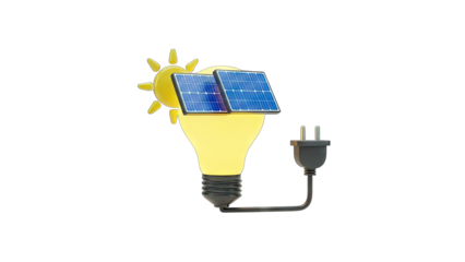 Solar Energy Bulb Generating Power Concept