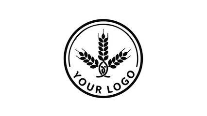 Wheat Logo Design with Grain and Circle Elements.