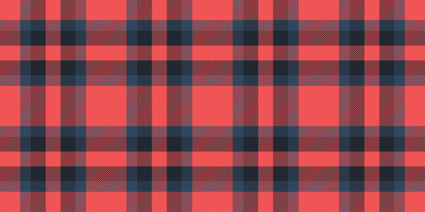 Self seamless tartan texture, canvas vector background pattern. Fashion fabric textile check plaid in red and dark colors.