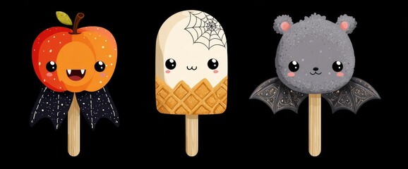 Cute Halloween Popsicles with Spiderwebs