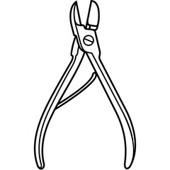 Bone Cutters. Heavy-duty surgical cutting instrument with sharp, powerful blades designed for sectioning bones and removing bony protrusions. Medical sterile surgical instrument. Vector outline icon