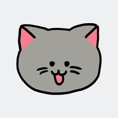 Cute cat kawaii kitten drawing illustration