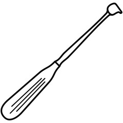 Adenoid Curettes. Surgical instrument with a sharp, ring-shaped blade designed for the removal of adenoid tissue in the nasopharynx. Medical sterile surgical instrument. Vector outline icon.