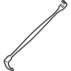 Hand-Held Retractors Senn. Dual-ended surgical instrument with rake and blade tips for retracting small bone and soft tissue. Medical sterile surgical instrument. Vector outline icon.
