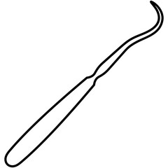 Ligature Needles. Surgical tool for passing sutures under blood vessels or around tissues during ligation procedures. Medical sterile surgical instrument. Vector outline icon.