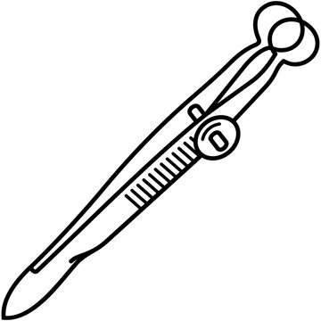 Chalazion Forceps. Specialized ophthalmic instrument with a circular plate and a matching open ring used to isolate and stabilize a chalazion during surgical excision. Medical surgical instrument.