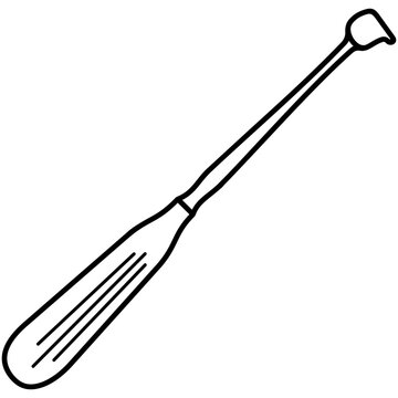 Adenoid Curettes. Surgical instrument with a sharp, ring-shaped blade designed for the removal of adenoid tissue in the nasopharynx. Medical sterile surgical instrument. Vector outline icon.
