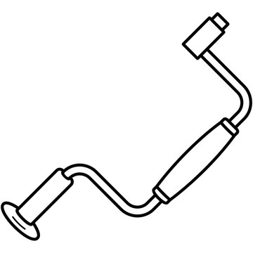 Hudson brace. Manual cranial drill used for trepanation and creating burr holes in neurosurgery and skull procedures. Medical sterile surgical instrument. Vector outline icon.