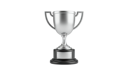 Silver Trophy on White Background