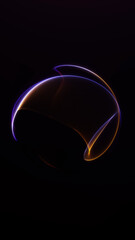 Vertical abstract colorful gradient plasma sphere glowing in dark space. Futuristic energy orb illustration for digital design, technology concepts, modern branding and creative backgrounds.