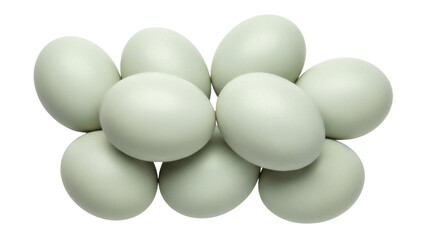 Pile of salted duck eggs isolated PNG on transparent background, traditional Chinese delicacy for congee and mooncakes