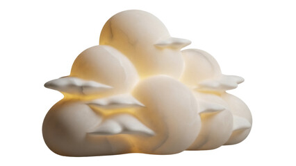 Dreamy cloud lamp PNG isolated on transparent background, whimsical night light for kids room decor and nursery design projects