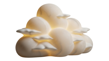 Dreamy cloud lamp PNG isolated on transparent background, whimsical night light for kids room decor and nursery design projects