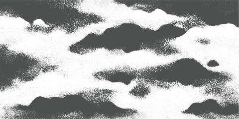 Grey and white stippled abstract organic shapes textured background pattern