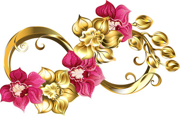 Infinity of gold orchids