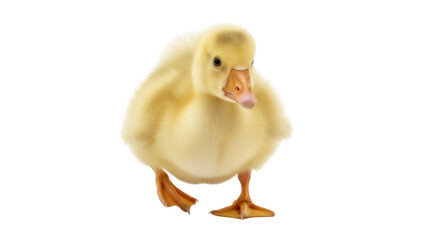 Adorable yellow duckling PNG isolated on transparent background, cute baby bird for springtime and Easter designs