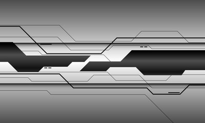 Plakat Abstract technology technology futuristic black cyber line on metal design modern background vector