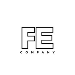 Letter F and E, FE logo design template. Minimal monogram initial based logotype.