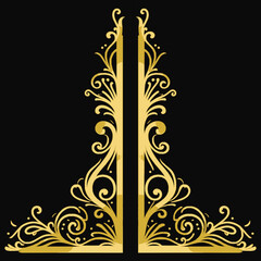 Decorative corner ornament for textile and fabric design. Ideal for garment layout, embroidery placement, industrial printing, and apparel production use.