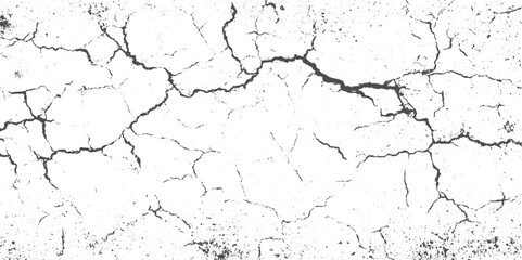 Black cracked texture on white background with scattered dots earth
