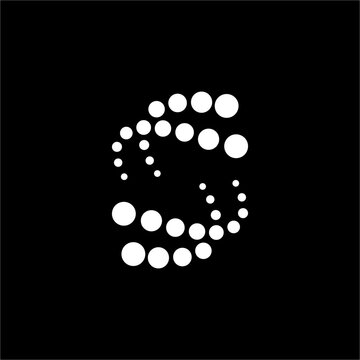 A futuristic Letter S made of elegant dots. This modern, sleek icon is perfect for data analytics or tech software.