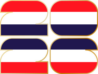 2026 with flag of Thailand