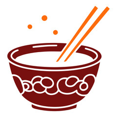 Noodle bowl with chopsticks