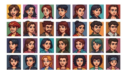 Diverse group of young adults with various expressions