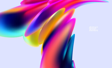 Abstract fluid background of  liquid bubbles and blobs. Colorful glass shape.