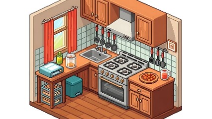 Cozy kitchen interior with modern appliances and decor