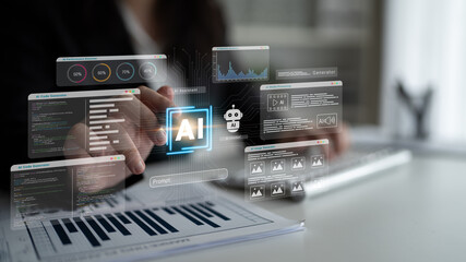 AI assistant dashboard for code, media, and image generation with performance analytics and chatbot modules Parse