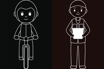 Delivery Rider Icon Set Vector Illustration