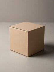 Fototapeta premium Studio Shot of a Neutral Beige Box, Minimalist Composition, Soft Lighting