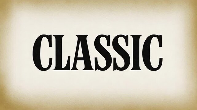 The word CLASSIC in bold black serif lettering on a pale background.