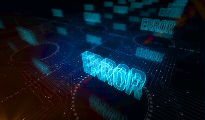 Error warning symbol digital concept 3d illustration