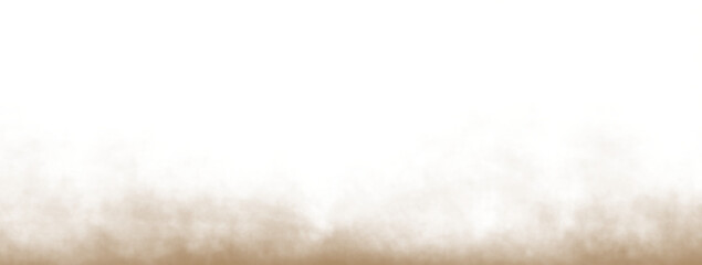 Fototapeta premium Transparent sand png dust overlay with smoke, fog, and flying particles, creating a natural desert storm texture effect.