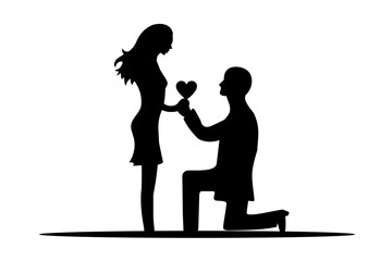 ROMANTIC LOVE COUPLE VECTOR SHILOUETTE