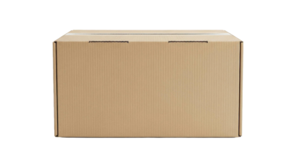 Cardboard Box Isolated on Black Background Simple Packaging Delivery Container