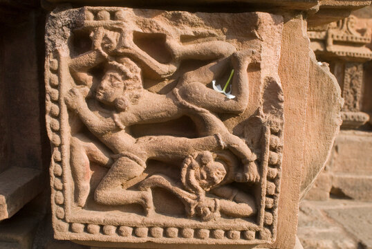 stone carving on the wall of temple