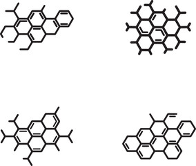 Obraz premium Four Black and White Chemical Structure Diagrams chemical structures