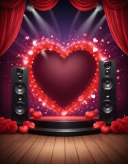 Valentine heart with music style
