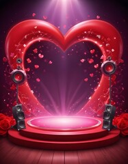 Valentine heart with music style