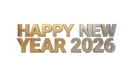 Celebrate new year 2026 isolated on transparent background