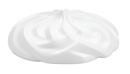Creamy white swirl, a dollop of soft meringue-like substance, with shadows creating a three-dimensional, glossy form