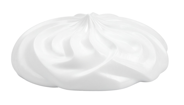 Creamy white swirl, a dollop of soft meringue-like substance, with shadows creating a three-dimensional, glossy form - Powered by Adobe