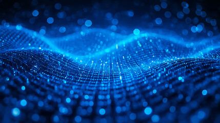 Blue digital wave abstract technology background