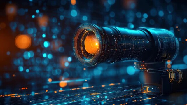 Scanning and data processing of digital information on a black background using advanced technology, scope scanning and data processing over black background